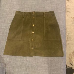 Current Elliot Suede Button Up Skirt